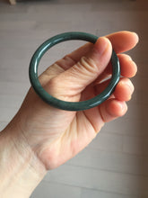 Load image into Gallery viewer, 55.4mm Certified Type A 100% Natural dark green/blue/gray Guatemala slim round cut Jadeite bangle PH139-4309

