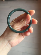 Load image into Gallery viewer, 55.4mm Certified Type A 100% Natural dark green/blue/gray Guatemala slim round cut Jadeite bangle PH139-4309
