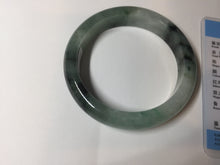 Load image into Gallery viewer, 60.3mm certified type A 100% Natural green/black Jadeite Jade bangle BM42-8565
