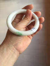 Load image into Gallery viewer, 55.5mm Certified Type A 100% Natural sunny green/white(白底青)/purple Jadeite Jade bangle PE41-2867
