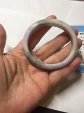 Load image into Gallery viewer, 52mm certified natural 100% natural Type A dark green sunny green brown purple oval jadeite jade bangle PB235-1093
