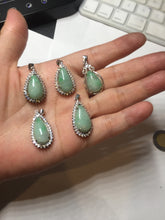 Load image into Gallery viewer, 100% natural type A sunny green jadeite jade water drop pendant necklace group PA111
