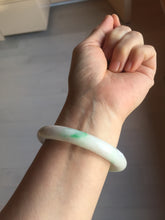 Load image into Gallery viewer, 55.5mm Certified Type A 100% Natural sunny green/white(白底青)/purple Jadeite Jade bangle PE41-2867

