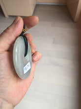 Load image into Gallery viewer, 56.6mm 100% Natural sunny green/purple/gray jadeite Jade big Safety Guardian Button(donut) Pendant/worry stone F143
