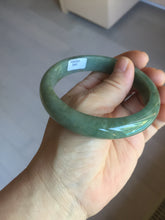 Load image into Gallery viewer, 60.9mm certified type A 100% Natural dark green gray Jadeite jade bangle PJ49-2865
