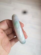 Load image into Gallery viewer, 57.7mm certificated Type A 100% Natural sunny green/white/purple Jadeite Jade bangle AY49-4128
