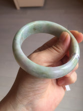 Load image into Gallery viewer, 56.5mm certificated Type A 100% Natural sunny green/purple/yellow  Monet’s Water Lilies Jade bangle E62-1029
