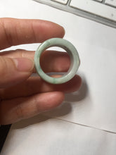 Load image into Gallery viewer, Size 12 100% natural type A sunny green light green white broad jadeite jade band ring thumb ring PC246-3
