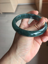 Load image into Gallery viewer, 60.6mm Certified Type A 100% Natural dark green/blue/gray/black Guatemala Jadeite bangle Pb280-0691

