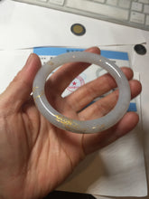 Load image into Gallery viewer, 56.5mm 100% Natural type A light green white carved and golden-painted Jadeite Jade bangle PA112-4326
