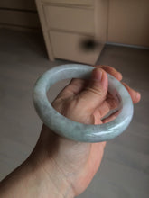 Load image into Gallery viewer, 61.8 mm certified type A 100% Natural light green/white/purple chubby Jadeite Jade bangle BH44-2807

