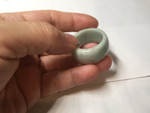 Load image into Gallery viewer, Size 12 100% natural type A sunny green light green white broad jadeite jade band ring thumb ring PC246-3
