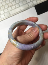 Load image into Gallery viewer, 55.2mm 100% Natural type A green purple carved branches and flowers and golden-painted Jadeite Jade bangle PH183
