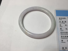 Load image into Gallery viewer, 50mm certified Type A 100% Natural light green purple white oval slim Jadeite Jade bangle D160-6354
