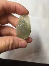 Load image into Gallery viewer, Type A 100% Natural  Light Green gray (淡油冰)Jadeite Jade Horse Pendant PC233
