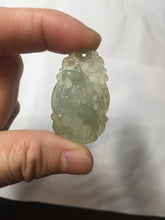 Load image into Gallery viewer, Type A 100% Natural  Light Green gray (淡油冰)Jadeite Jade Horse Pendant PC233
