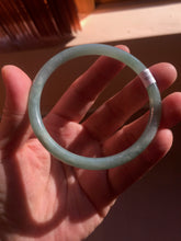 Load image into Gallery viewer, 58.5mm Certified Type A 100% Natural light green/blue/gray Guatemala slim round cut Jadeite bangle PD72-8135
