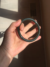 Load image into Gallery viewer, 62.8mm certified 100% Natural dark green/black meteorite round cut nephrite bangle HN131-0595
