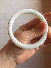 Load image into Gallery viewer, 57mm Certified Type A 100% Natural sunny green/white(白底青) Jadeite Jade bangle PE39-2852
