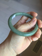 Load image into Gallery viewer, 61.2mm certified type A 100% Natural dark green gray Jadeite jade bangle PJ47-2858
