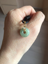 Load image into Gallery viewer, 12-13.2mm Type A 100% Natural light green yellow brown gray Jadeite Safety Guardian Button donuts pendant PF39 Add on item

