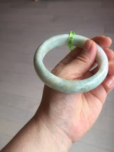 Load image into Gallery viewer, 58mm certificated Type A 100% Natural sunny green/white Jadeite Jade bangle E48-7904

