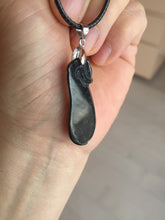 Load image into Gallery viewer, 100% natural type A icy black blessed melon Jadeite Jade pendant BK102
