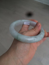 Load image into Gallery viewer, 61.8 mm certified type A 100% Natural light green/white/purple chubby Jadeite Jade bangle BH44-2807
