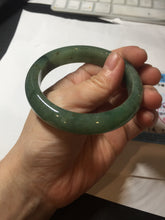 Load image into Gallery viewer, 55.5mm Certified Type A 100% Natural oily dark green(老油青)/gray Jadeite bangle BG227-3215
