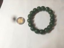 Load image into Gallery viewer, 100% Natural 10.7/11.9mm dark green/gray/black vintage style Jade（碧玉） bead bracelet group HF45
