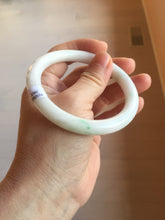 Load image into Gallery viewer, 57.5mm Certified Type A 100% Natural sunny green/white(白底青) Jadeite Jade bangle PE38-2865
