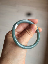 Load image into Gallery viewer, 48mm Certified Type A 100% Natural deep sea green/blue/gray/white oval round cut Guatemala Jadeite bangle KS95-2468
