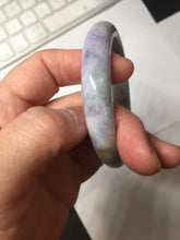 Load image into Gallery viewer, 55.2mm 100% Natural type A green purple carved branches and flowers and golden-painted Jadeite Jade bangle PH183
