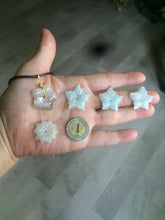 Load image into Gallery viewer, Type A 100% Natural light green/white jadeite Jade flower Pendant AZ91
