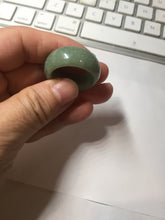 Load image into Gallery viewer, Size 11 1/2 100% natural type A oily dark green light green white broad jadeite jade band ring thumb ring PC246-5
