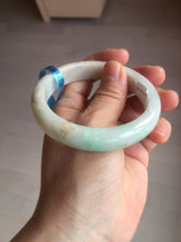 Load image into Gallery viewer, 56.8mm certificated Type A 100% Natural sunny green/white/brown Jadeite Jade bangle E48-3335
