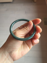 Load image into Gallery viewer, 55.3mm Certified Type A 100% Natural dark green/blue/gray Guatemala slim round cut Jadeite bangle PH135-4297
