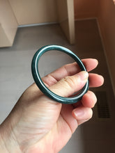 Load image into Gallery viewer, 54.7mm Type A 100% Natural dark Green/Gray/Black/blue Guatemala Slim Round Cut Jadeite Bangle PJ131-1374
