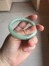 Load image into Gallery viewer, 50.5mm 100% natural type A sunny green apple green oval jadeite bangle AZ155
