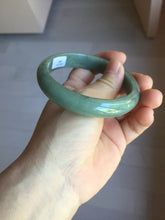 Load image into Gallery viewer, 61mm certified type A 100% Natural oily dark green gray Jadeite jade bangle PJ46-2867
