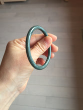 Load image into Gallery viewer, 55.3mm Certified Type A 100% Natural dark green/blue/gray Guatemala slim round cut Jadeite bangle PH135-4297
