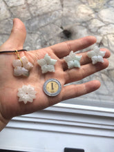 Load image into Gallery viewer, Type A 100% Natural light green/white jadeite Jade flower Pendant AZ91
