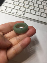 Load image into Gallery viewer, Size 11 1/2 100% natural type A oily dark green light green white broad jadeite jade band ring thumb ring PC246-5
