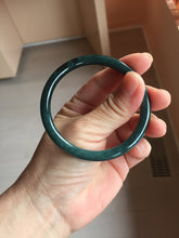 Load image into Gallery viewer, 54.7mm Type A 100% Natural dark Green/Gray/Black/blue Guatemala Slim Round Cut Jadeite Bangle PJ131-1374
