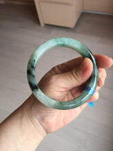 Load image into Gallery viewer, 60.3mm certified type A 100% Natural green/black Jadeite Jade bangle BM42-8565
