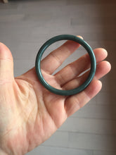 Load image into Gallery viewer, 55.3mm Certified Type A 100% Natural dark green/blue/gray Guatemala slim round cut Jadeite bangle PH135-4297
