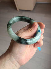 Load image into Gallery viewer, 60.3mm certified type A 100% Natural green/black Jadeite Jade bangle BM42-8565
