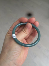 Load image into Gallery viewer, 48mm Certified Type A 100% Natural deep sea green/blue/gray/white oval round cut Guatemala Jadeite bangle KS95-2468
