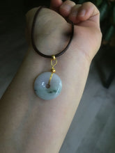 Load image into Gallery viewer, 18mm Type A 100% Natural green/purple/white Jadeite Jade safety Guardian donut Pendant group m99
