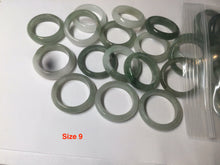 Load image into Gallery viewer, 100% natural type A watery green/white/yellow/dark green/gray big defect jadeite jade band ring AY1 (Added-on items, not sale individually.)
